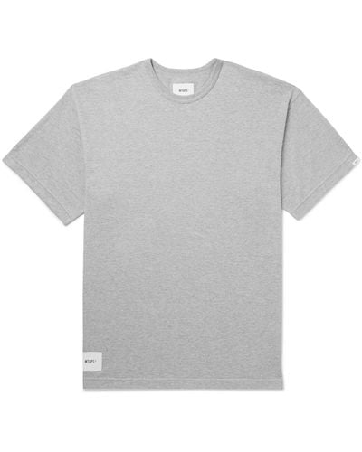 WTAPS Academy Logo-appliquéd Printed Cotton-blend Jersey T-shirt - Gray