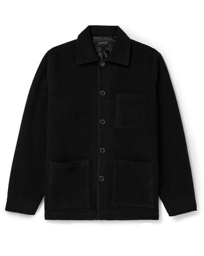 Club Monaco Brushed Wool-blend Overshirt - Black