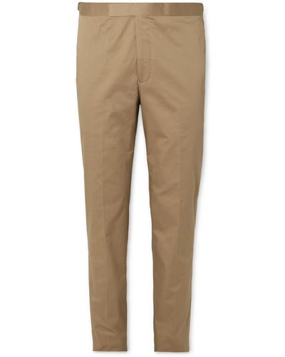 Richard James Straight-leg Cotton-blend Twill Pants - Natural