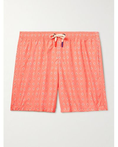 Altea Diamond Straight-leg Mid-length Printed Swim Shorts - Pink