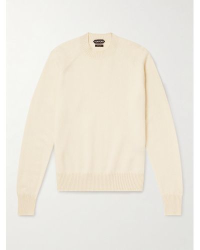 Tom Ford Wool And Cashmere-blend Jumper - Natural