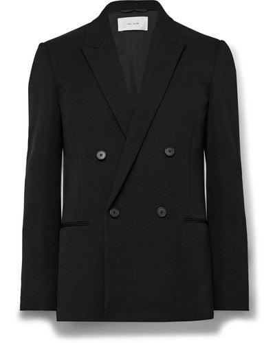 The Row Wilson Double-breasted Wool Suit Jacket - Black