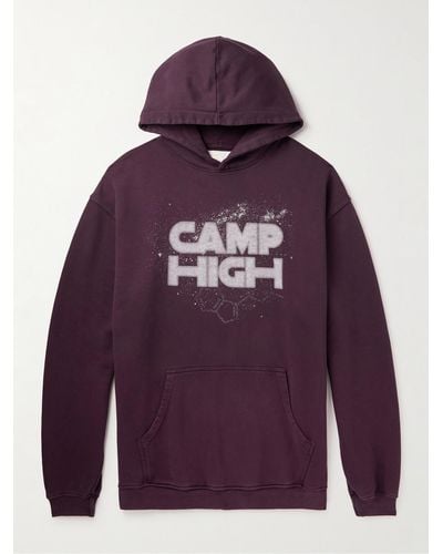 CAMP HIGH Star Camp Logo-print Cotton-jersey Hoodie - Purple