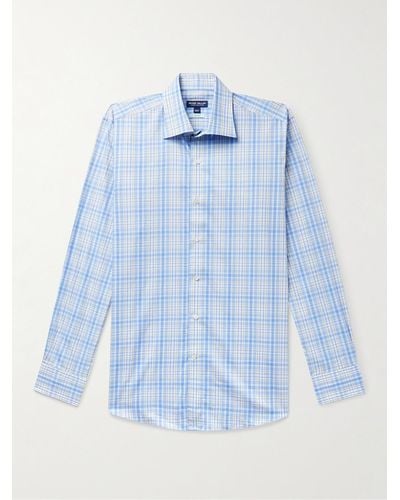 Peter Millar Beechers Checked Cotton-twill Shirt - Blue