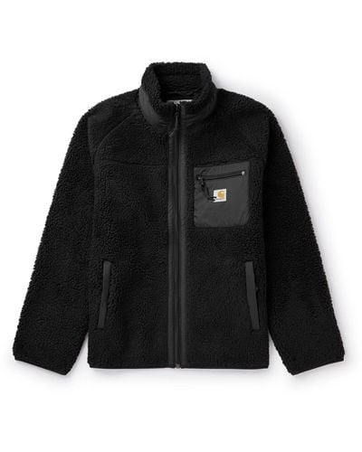 Carhartt Prentis Logo-appliquéd Shell-trimmed Fleece Jacket - Black