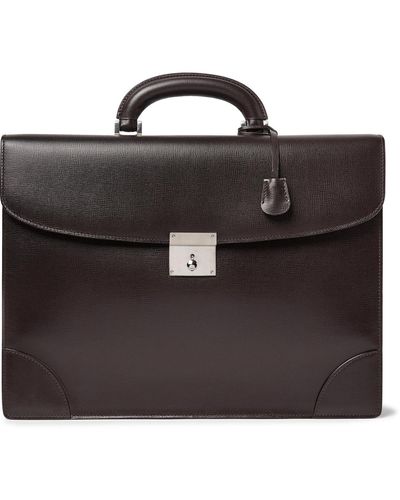 Valextra Cross-grain Leather Briefcase - Brown