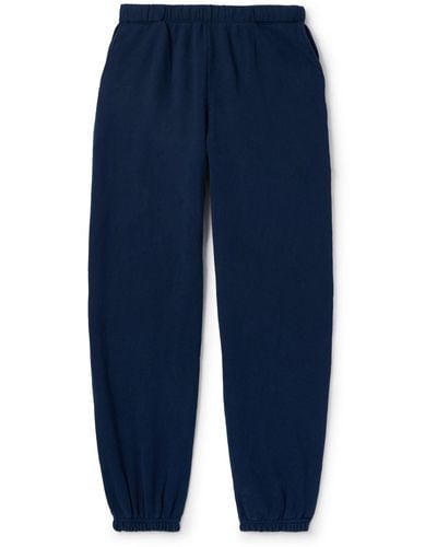 The Elder Statesman Straight-leg Cotton And Cashmere-blend Jersey Sweatpants - Blue