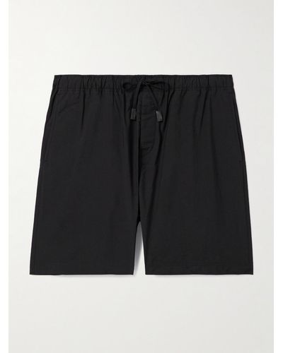 Loewe Paula's Ibiza Wide-leg Cotton-blend Poplin Shorts - Black