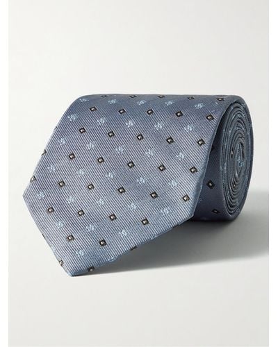 Turnbull & Asser 9.5cm Silk-jacquard Tie - Blue
