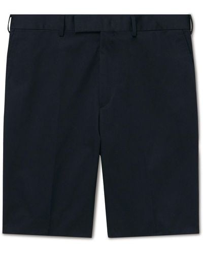 Kingsman Slim-fit Straight-leg Cotton-blend Twill Shorts - Blue