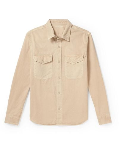 Save Khaki Garment-dyed Cotton-twill Overshirt - Natural