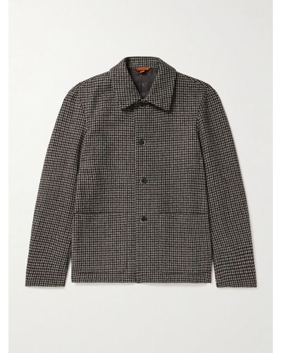Barena Sabion Houndstooth Wool-blend Shirt Jacket - Grey