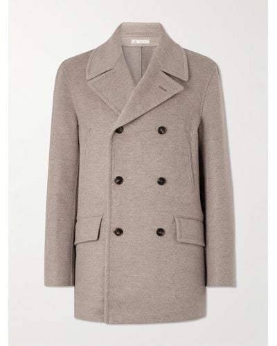 Umit Benan Wool And Cashmere-blend Peacoat - Natural