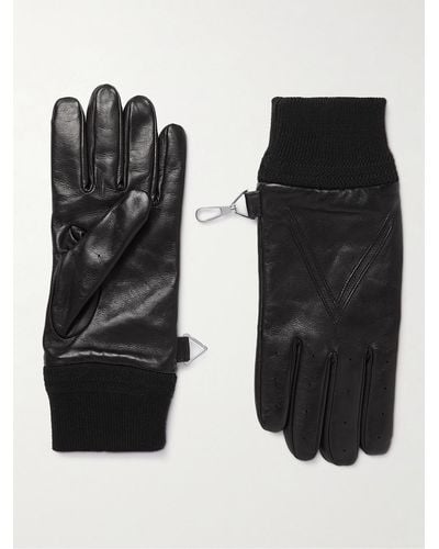 Bottega Veneta Cashmere-lined Leather Gloves - Black