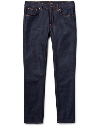 Nudie Jeans Lean Dean Slim-fit Dry Organic Denim Jeans - Blue