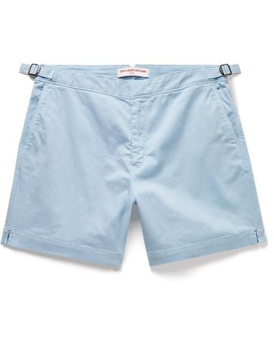 Orlebar Brown Bulldog Slim-fit Cotton-blend Twill Shorts - Blue