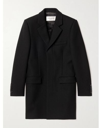 Saint Laurent Slim-fit Wool Coat - Black