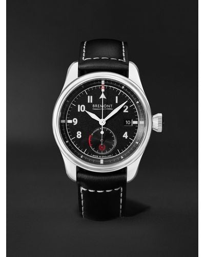Bremont Fury Automatic 40mm Stainless Steel And Leather Watch - Black