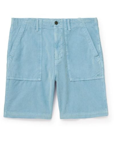 Outerknown Seventyseven Straight-leg Organic Cotton-corduroy Shorts - Blue