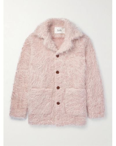 Séfr Morrison Brushed Wool And Mohair-blend Jacket - Pink