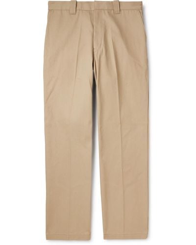 SAINT Mxxxxxx Straight-leg Pleated Cotton-canvas Pants - Natural