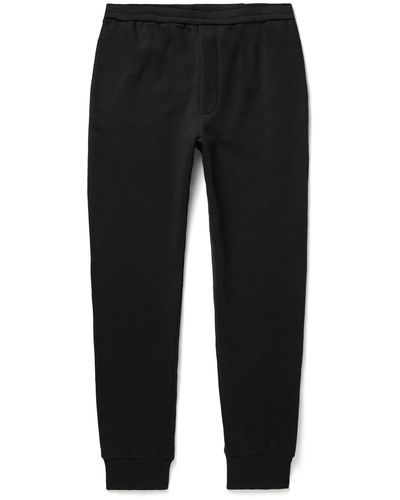 The Row Edgar Tapered Cotton-jersey Sweatpants - Black