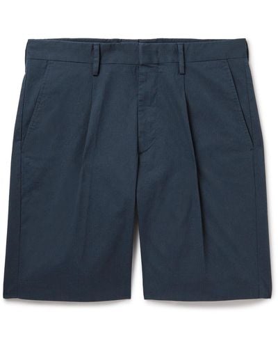 NN07 Bill 1449 Straight-leg Stretch Organic Cotton Ripstop Shorts - Blue
