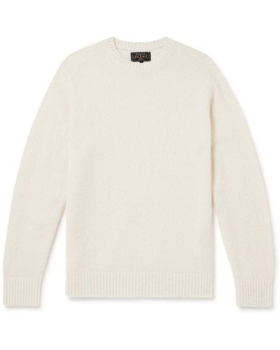 Beams Plus Cashmere And Silk-blend Sweater - White