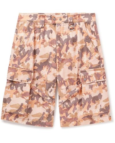 Isabel Marant Elwyn Straight-leg Camouflage-print Cotton-twill Cargo Shorts - Pink