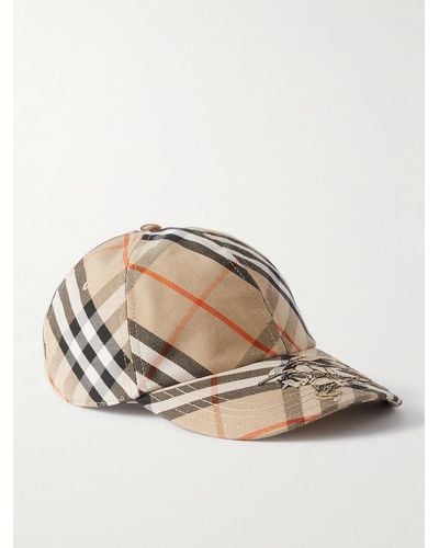 Burberry Logo-appliquéd Checked Canvas Baseball Cap - Natural