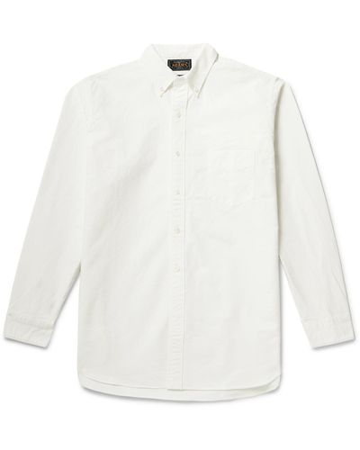 Beams Plus Button-down Collar Cotton Oxford Shirt - White