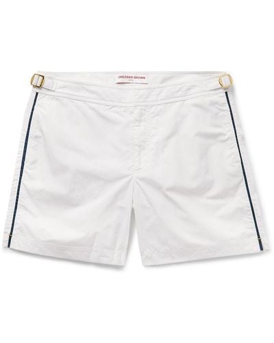 Orlebar Brown Bulldog Mid-length Striped Swim Shorts - White