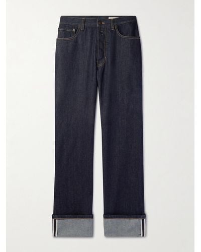 Alexander McQueen Gerade geschnittene Jeans aus Selvedge Denim - Blau