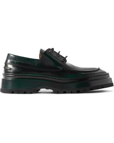 Jacquemus Pavane Patent-leather Loafers - Black