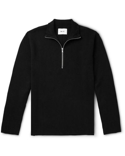 NN07 Harald 6530 Knitted Half-zip Sweater - Black