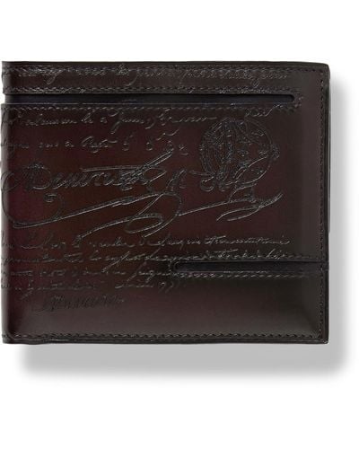 Berluti Makore Neo Taglio Scritto Venezia Leather Billfold Wallet - Black