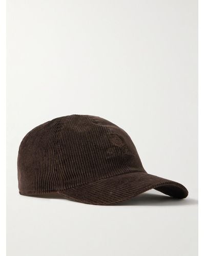 Loro Piana Embroidered Storm System® Cotton-blend Corduroy Baseball Cap - Brown