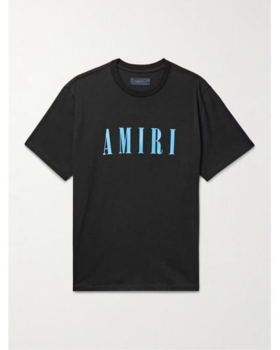 Amiri T-shirt in jersey di cotone con logo stampato - Nero