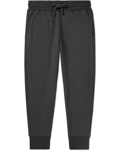 Kingsman Tapered Logo-embroidered Cotton And Cashmere-blend Jersey Sweatpants - Gray