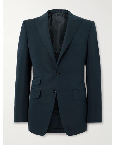 Tom Ford O'connor Slim-fit Cotton And Silk-blend Twill Suit Jacket - Blue
