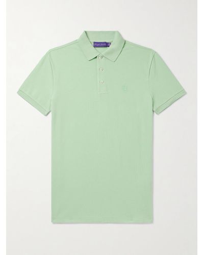 Ralph Lauren Purple Label Logo-embroidered Cotton-piqué Polo Shirt - Green