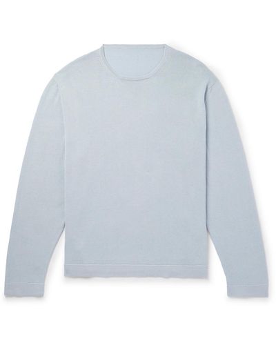 STÒFFA Mélange Mouliné-cotton Sweater - Blue