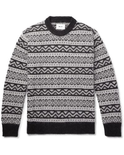 NN07 Jason 6527 Fair Isle Alpaca-blend Sweater - Gray