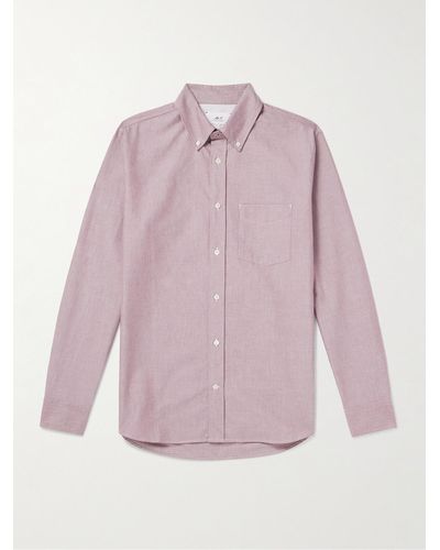 MR P. Button-down Collar Organic Cotton Oxford Shirt - Pink