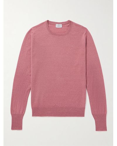 Kingsman Cashmere And Linen-blend Sweater - Pink