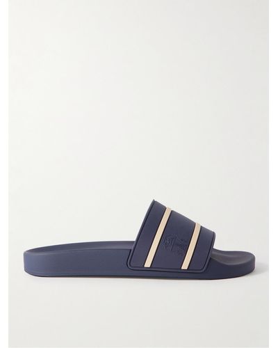 Brunello Cucinelli Slide in gomma con logo - Blu