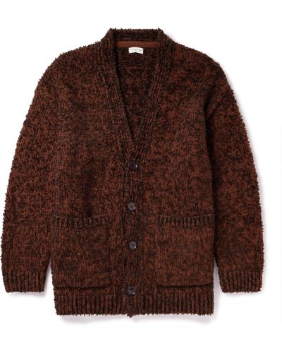 Dries Van Noten Oversized Wool-blend Bouclé Cardigan - Brown