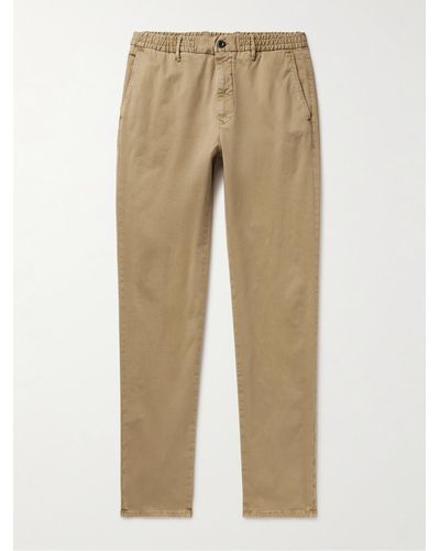 Incotex Slim-fit Cotton-blend Gabardine Trousers - Natural