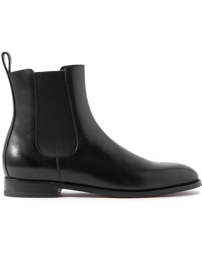 Manolo Blahnik Delsa Leather Chelsea Boots - Black
