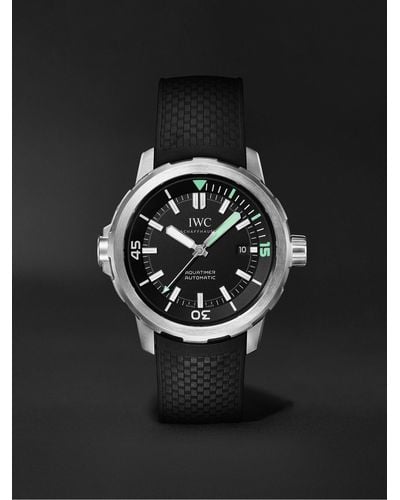 IWC Schaffhausen Aquatimer Automatic 42mm Stainless Steel And Rubber Watch - Black